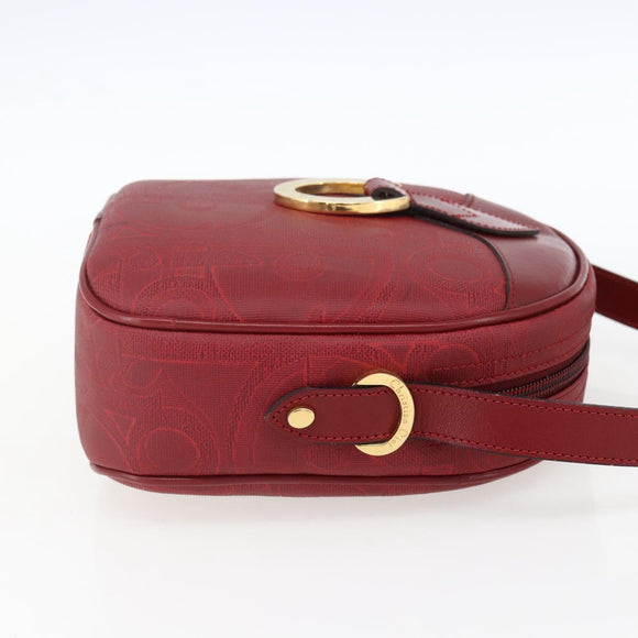 Christian Dior Umhängetasche PVC Bordeaux Gold Auth ep12962V