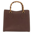 GUCCI Bamboo Hand Bag Leather Black Gold 002 1186 0260 Auth ep12963-2