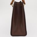 GUCCI Bamboo Hand Bag Leather Black Gold 002 1186 0260 Auth ep12963-4