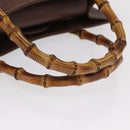 GUCCI Bamboo Hand Bag Leather Black Gold 002 1186 0260 Auth ep12963-7