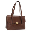 Christian Dior Hand Bag Leather Brown Gold Auth ep12967-1