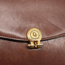 Christian Dior Hand Bag Leather Brown Gold Auth ep12967-17