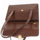 Christian Dior Hand Bag Leather Brown Gold Auth ep12967-10