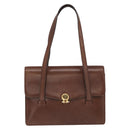 Christian Dior Hand Bag Leather Brown Gold Auth ep12967-13