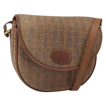 Burberrys Shoulder Bag Canvas Brown Gold Auth ep12970