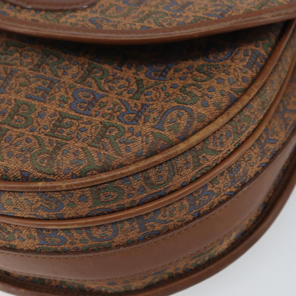 Burberrys Shoulder Bag Canvas Brown Gold Auth ep12970