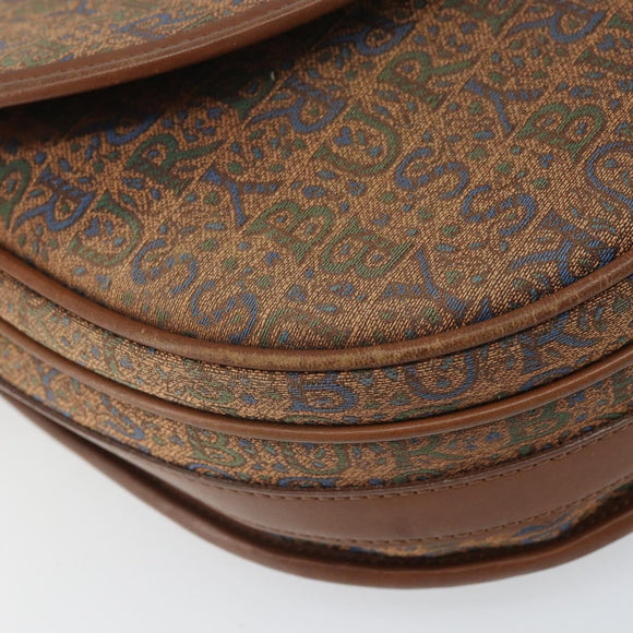 Burberrys Shoulder Bag Canvas Brown Gold Auth ep12970