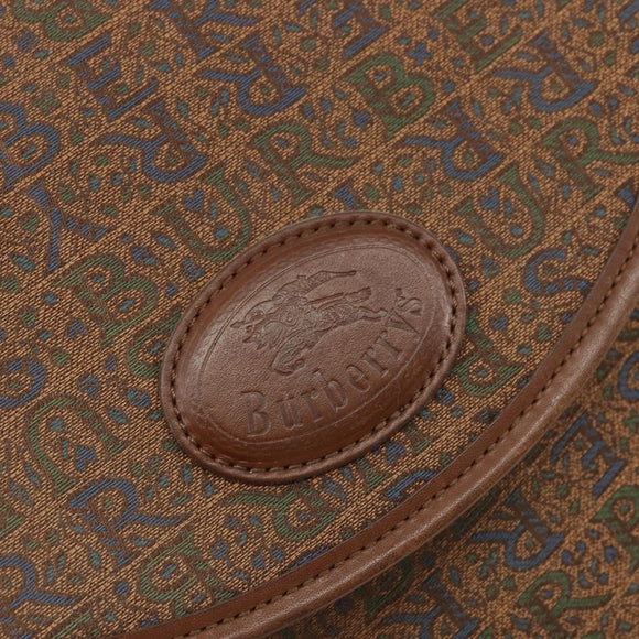 Burberrys Shoulder Bag Canvas Brown Gold Auth ep12970
