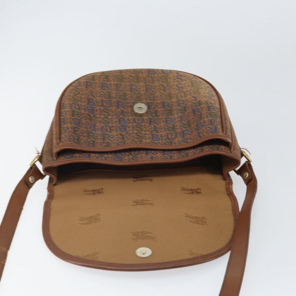 Burberrys Shoulder Bag Canvas Brown Gold Auth ep12970