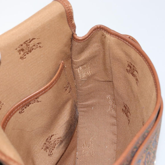 Burberrys Shoulder Bag Canvas Brown Gold Auth ep12970