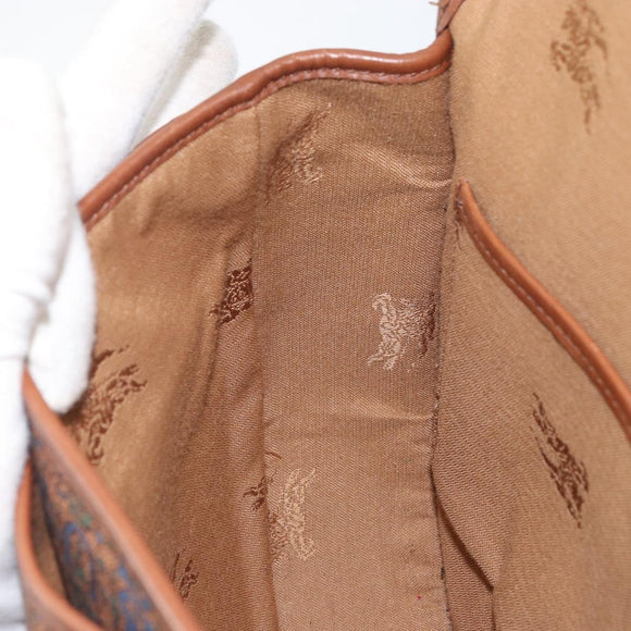 Burberrys Shoulder Bag Canvas Brown Gold Auth ep12970