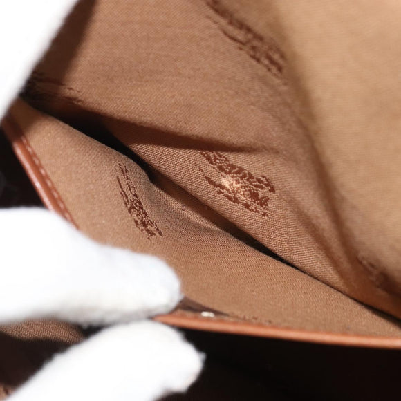 Burberrys Shoulder Bag Canvas Brown Gold Auth ep12970