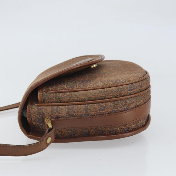 Burberrys Shoulder Bag Canvas Brown Gold Auth ep12970