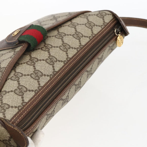 GUCCI GG Supreme Web Sherry Line Bag PVC Outlet Beige 001 123 6177 Auth ep12974
