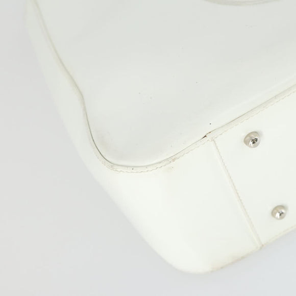 GUCCI Hand Bag Patent leather White Auth ep12976