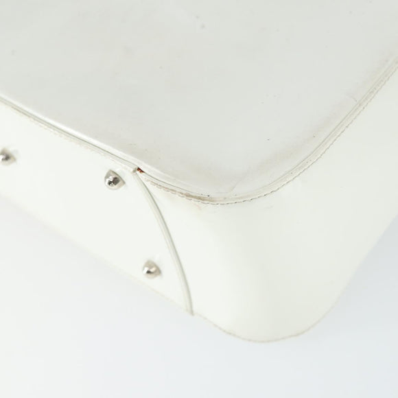 GUCCI Hand Bag Patent leather White Auth ep12976