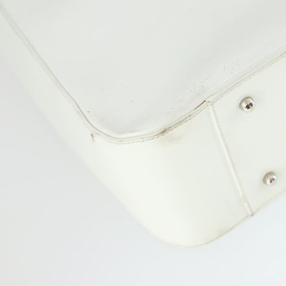 GUCCI Hand Bag Patent leather White Auth ep12976