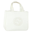 GUCCI Hand Bag Patent leather White Auth ep12976-1