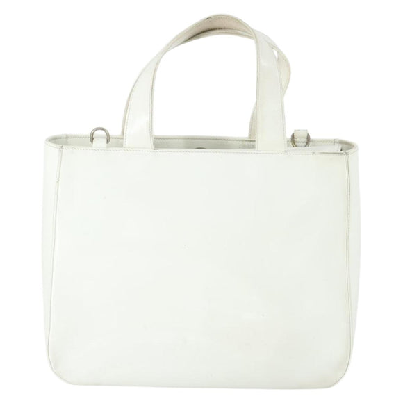 GUCCI Hand Bag Patent leather White Auth ep12976