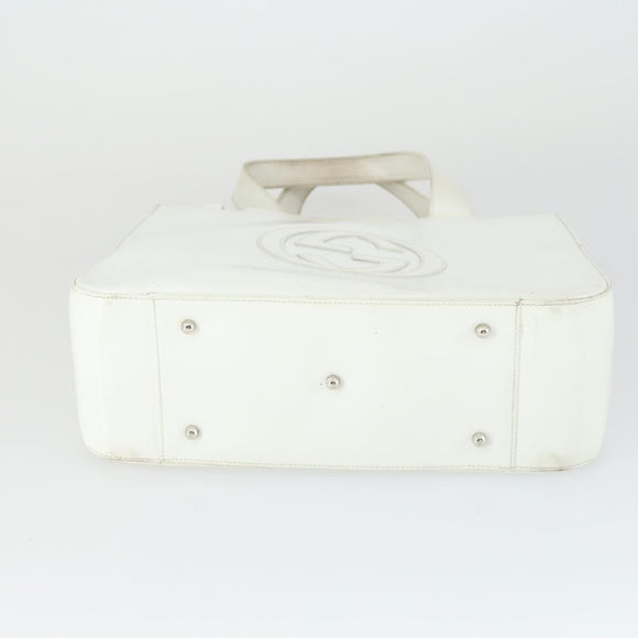 GUCCI Hand Bag Patent leather White Auth ep12976