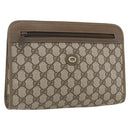 GUCCI GG Supreme Clutch Bag PVC Beige Gold 97 01 037 Auth ep12977-1