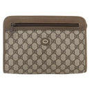 GUCCI GG Supreme Clutch Bag PVC Beige Gold 97 01 037 Auth ep12977-13