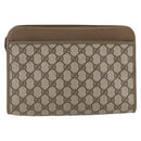 GUCCI GG Supreme Clutch Bag PVC Beige Gold 97 01 037 Auth ep12977-2