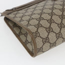 GUCCI GG Supreme Clutch Bag PVC Beige Gold 97 01 037 Auth ep12977-14