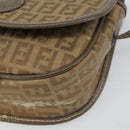 FENDI Zucchino Canvas Shoulder Bag Coated Canvas Beige Auth ep12978-10
