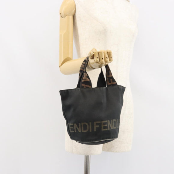 FENDI Hand Bag Nylon Black Auth ep12981