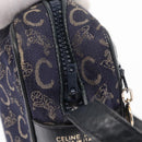 CELINE C Macadam Canvas Shoulder Bag Navy Gold Auth ep12983-14