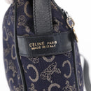 CELINE C Macadam Canvas Shoulder Bag Navy Gold Auth ep12983-16