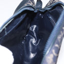 CELINE C Macadam Canvas Shoulder Bag Navy Gold Auth ep12983-19