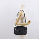 CELINE C Macadam Canvas Shoulder Bag Navy Gold Auth ep12983-23