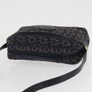 CELINE C Macadam Canvas Shoulder Bag Navy Gold Auth ep12983-6