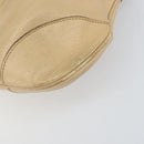 Salvatore Ferragamo Gancini Hand Bag Leather Beige Silver Auth ep12988-10