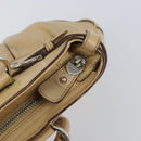 Salvatore Ferragamo Gancini Hand Bag Leather Beige Silver Auth ep12988-16