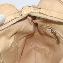 Salvatore Ferragamo Gancini Hand Bag Leather Beige Silver Auth ep12988-20