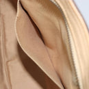 Salvatore Ferragamo Gancini Hand Bag Leather Beige Silver Auth ep12988-23