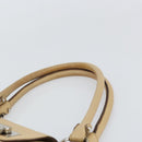 Salvatore Ferragamo Gancini Hand Bag Leather Beige Silver Auth ep12988-8