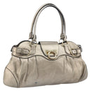 Salvatore Ferragamo Gancini Hand Bag Leather Gold Auth ep12989-1