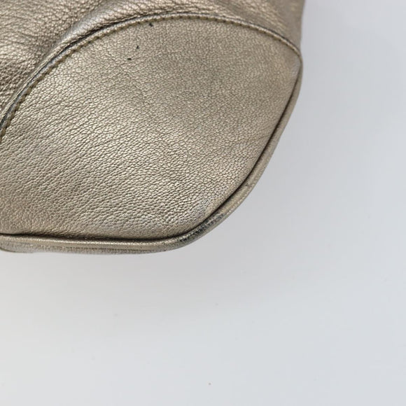 Salvatore Ferragamo Gancini Hand Bag Leather Gold Auth ep12989