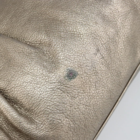 Salvatore Ferragamo Gancini Hand Bag Leather Gold Auth ep12989