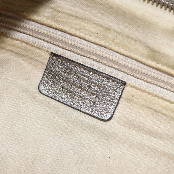 Salvatore Ferragamo Gancini Hand Bag Leather Gold Auth ep12989