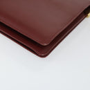 CARTIER Must Line Shoulder Bag Leather Bordeaux Gold Auth ep12994-10