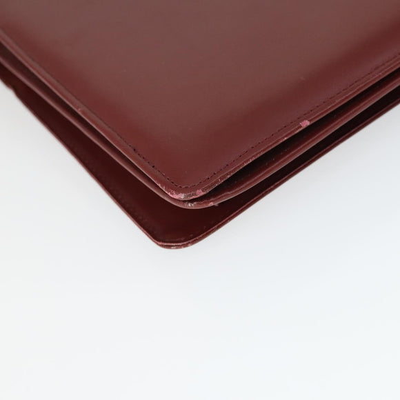 CARTIER Must Line Shoulder Bag Leather Bordeaux Gold Auth ep12994