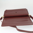CARTIER Must Line Shoulder Bag Leather Bordeaux Gold Auth ep12994-14