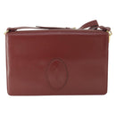 CARTIER Must Line Shoulder Bag Leather Bordeaux Gold Auth ep12994-2