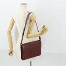 CARTIER Must Line Shoulder Bag Leather Bordeaux Gold Auth ep12994-22