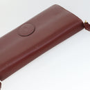 CARTIER Must Line Shoulder Bag Leather Bordeaux Gold Auth ep12994-6